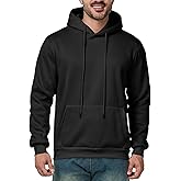 Mens Hoodies Pullover Casual Long Sleeve Drawstring Athletic Hooded Sweatshirt with Pockets