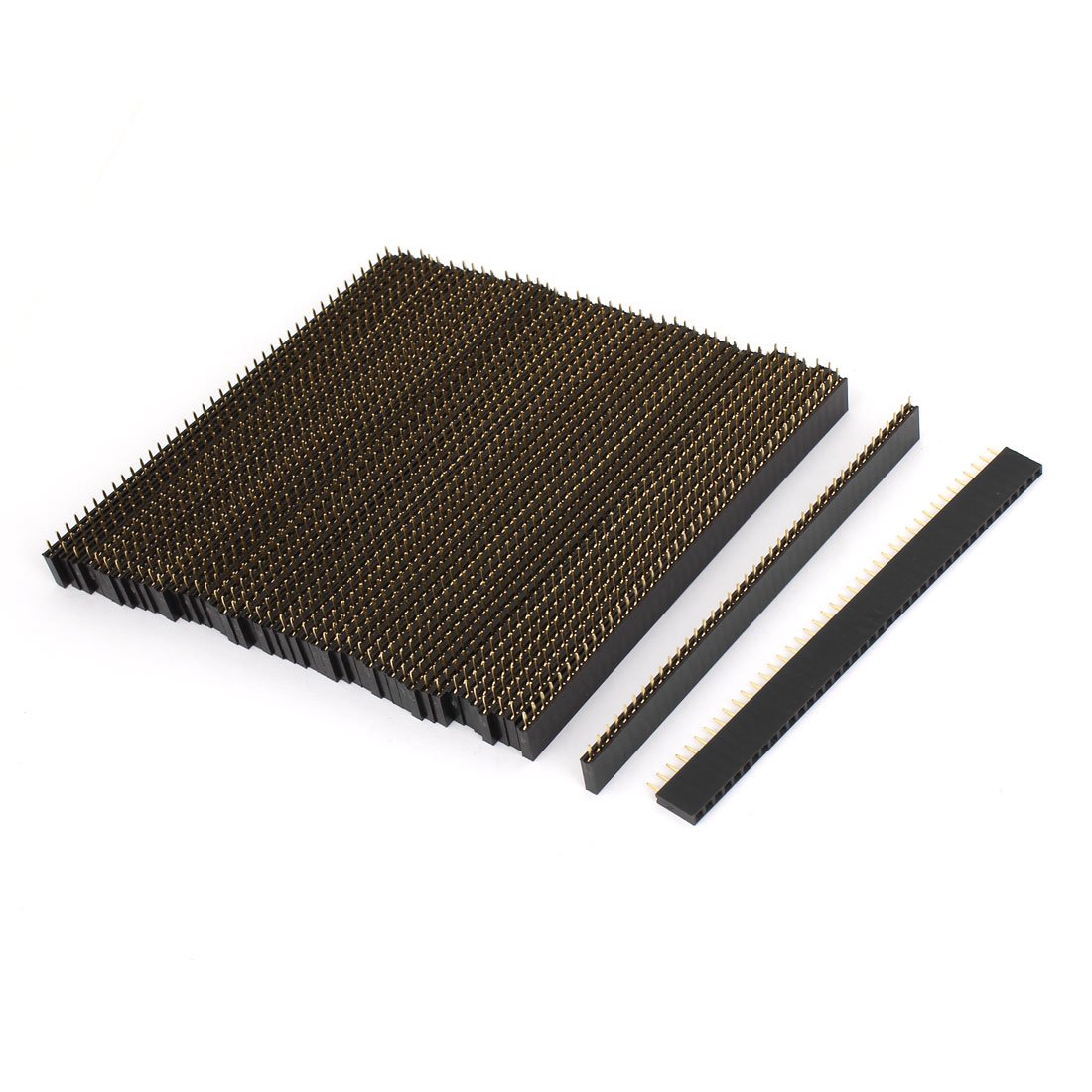 sourcingmap 50Pcs Straight Female PCB Header 40 Way 2.54mm Spacing Connector Black