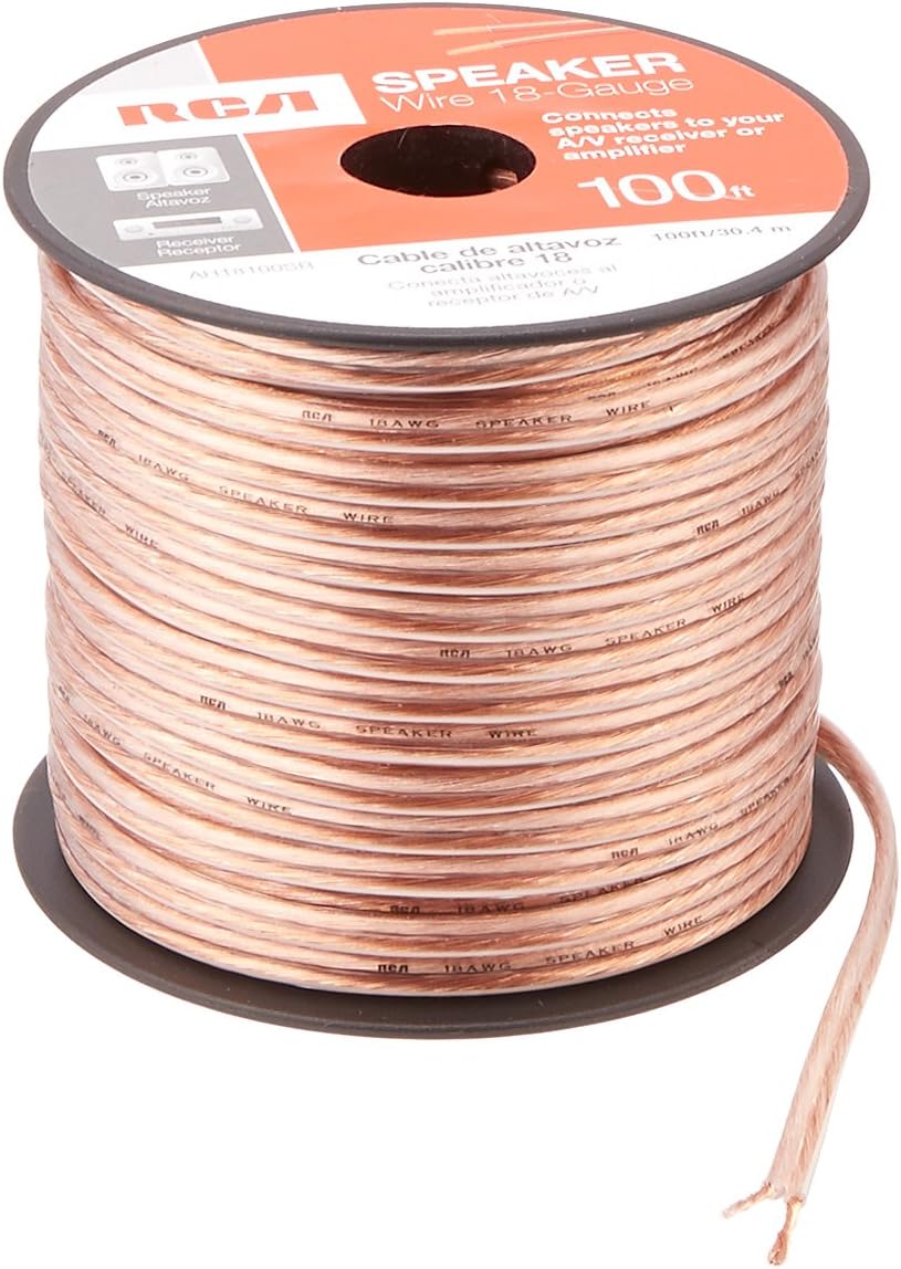 RCA AH18100SR 18-Guage Speaker Wire - 100 Feet: Home Audio & Theater