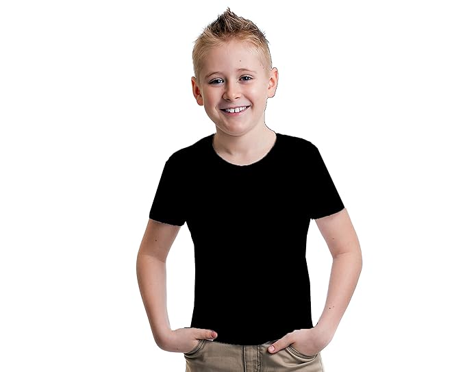 boys plain black t shirt