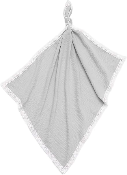 Manta para bebé EliMeli de muselina, 100% algodón, manta para bebé ligera con encaje de