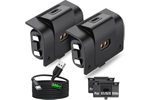 ELISWEEN Rechargeable Controller Battery Pack 2X1500Mah Xbox Battery Pack & 4 Battery Covers, Xbox One Controller Battery Pack with 9.84Ft Type-C Cable for Xbox One S/X/Elite