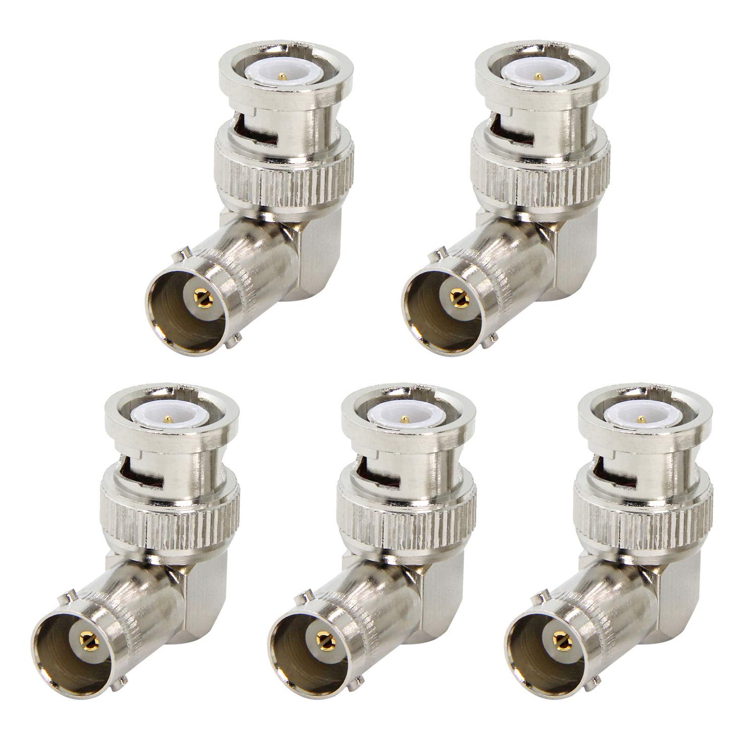 Ullnosoo 90 Degree BNC Adapter - Right Angle Male to Female Connector Pack for Scanner, Camera