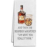 IRTAGANNY Bourbon Gifts Kitchen Towels, Bourbon Whiskey Lover Gifts Dish Tea Towels for Kitchen Bar Cart Decor, Gift for Bartender Decorative Hand Towel, 16x24 Inches