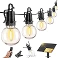 ZJOJO 35FT Solar String Lights Outdoor Waterproof, G40 Globe Patio Lights Solar Powered Outdoor String Lights with 15 2700K Shatterproof Bulbs Hanging Lights for Porch Garden Backyard Pergola Bistro