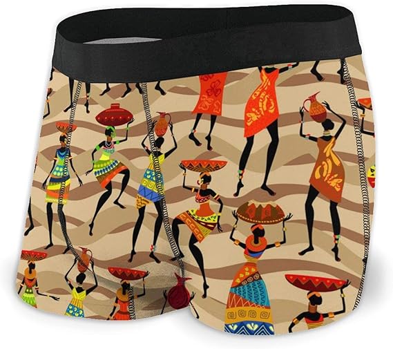 Offtggh African Women Ethnic Men’s Underwear Boxer Briefs Cotton Sport
