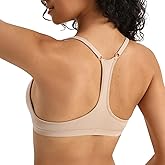 INIBUD Sports Bras for Women Racerback Triangle Padded Bralette Y Back Seamless Bra No Underwire V Neck Wireless