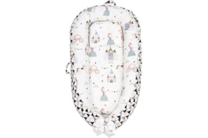 PINBOL Baby Nest Cover for Baby 0-12M Baby Lounger Cover Portable Newborn Bassinet Mattress Soft Infant Floor Bed for Infant Co-Sleeping Baby Registry (Princess)
