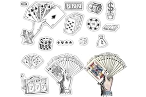 CRASPIRE Poker Clear Rubber Stamps for Card Making Silicone Clear Stamps Vintage Victoria Transparent Stamps Scrapbooking Paper Photo Album DIY Crafting Decoration 6.3 x 4.3inch