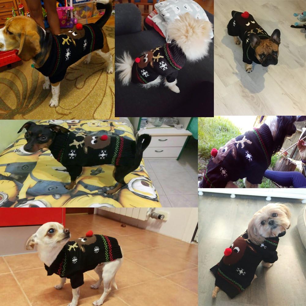 PETCARE Pet Dog Sweater Pet Clothes Puppy Cat Winter Warm Clothes Turtleneck Christmas Reindeer Knitting Pattern Knitwear Costume - Image 4