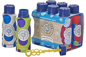 Sustainable Bubble Tree Original Refillable Bubble System Aluminum Bottles (6 Pack of Bubble Solution Made in The USA)