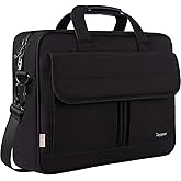 Taygeer Laptop Bag 15.6 Inch, Business Briefcase Gifts for Men Women, Water Resistant Messenger Shoulder Bag with Strap, Premium Office Bag, Carry On Laptop Case for Notebook/Computer/Laptop, Black