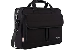 Taygeer Laptop Bag 15.6 Inch, Business Briefcase Gifts for Men Women, Water Resistant Messenger Shoulder Bag with Strap, Premium Office Bag, Carry On Laptop Case for Notebook/Computer/Laptop, Black