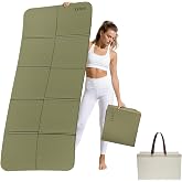 LVME Foldable Yoga Mat,（75"x31.5"）Large Travel Yoga Mat with Carry Bag | 6mm POE, Skin-Friendly &amp; Odorless, Compact Fold Fits Suitcase &amp; Backpack, Non-Slip for Home Users &amp; Yogi , Pilates &amp; Gym