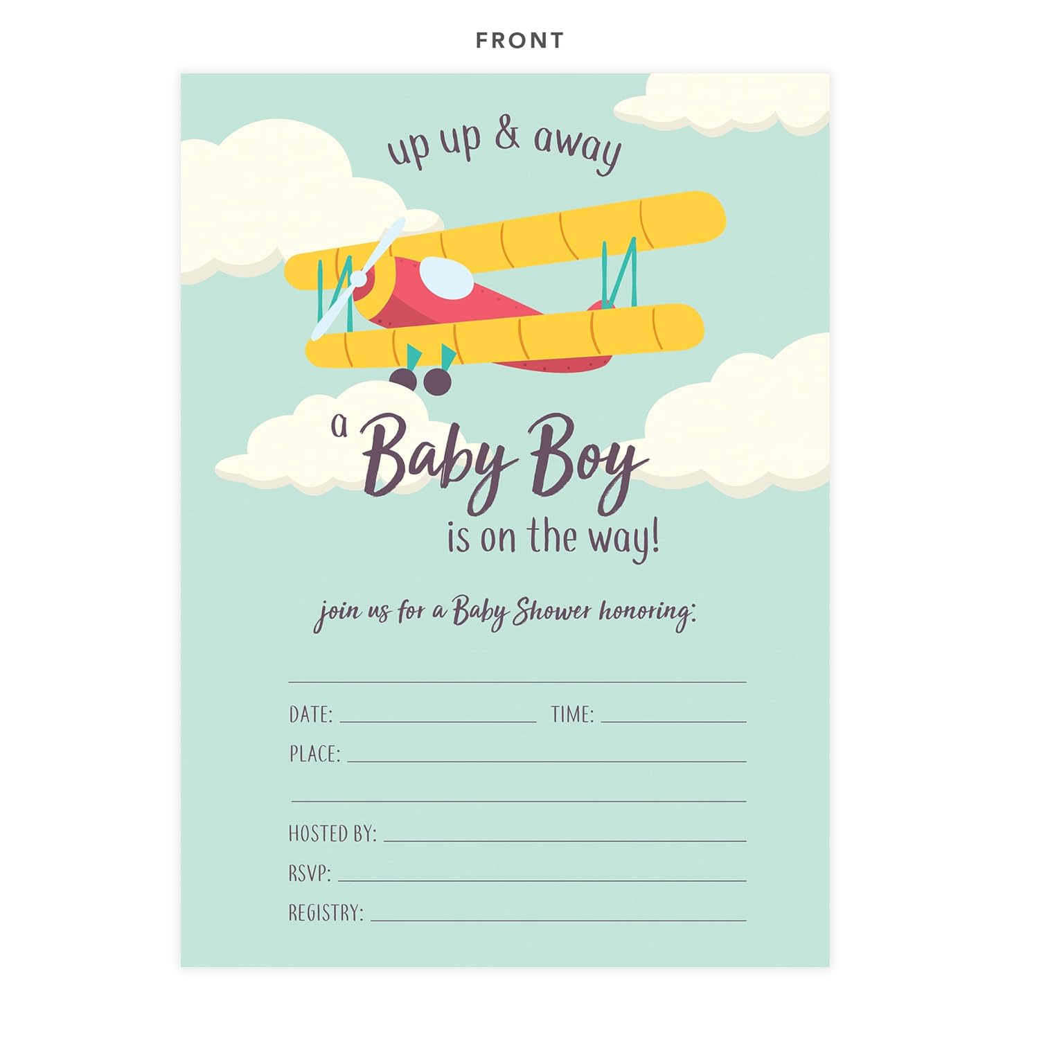 Amazon Com Airplane 1 Baby Shower Invitations Invite Cards 25