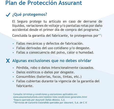 Assurant 2 Anos Pc Perifericos Y Accesorios Seguro De Danos Accidentales 500 999 99 Amazon Com Mx Instrumentos Musicales