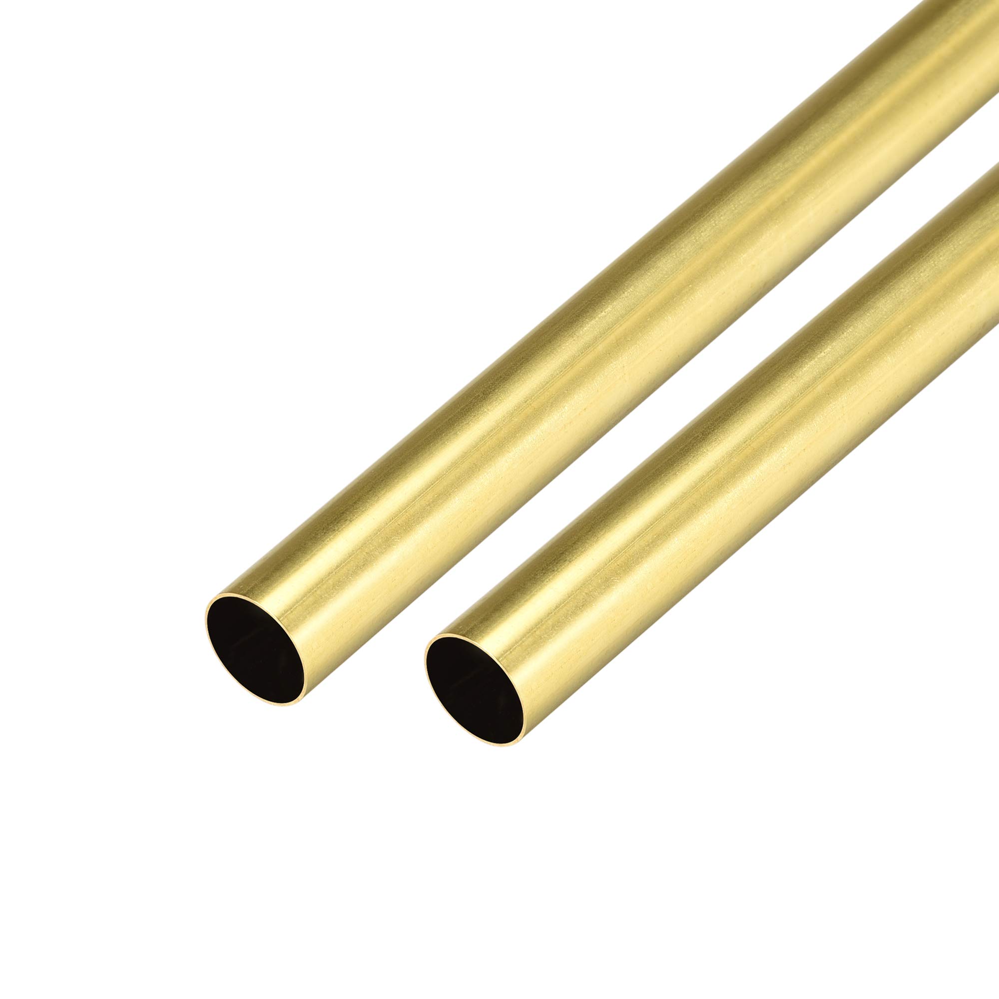 uxcell Brass Round Tube 300mm Length 14mm OD 0.5mm Wall Thickness Seamless Straight Pipe Tubing 2 Pcs