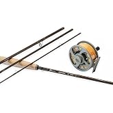 Airlite Aspire Fly Fishing Rod, Reel, and Line Combo Kit - 9', 5-Weight | 8-foot, 6-inch, 4-weight fly fishing combo for river trout fishing; includes matched rod, reel, and fly line