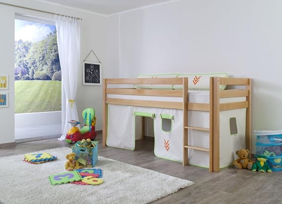 Dreams4home Kinderbett Hochbett Spielbett Bett Steens Indianer