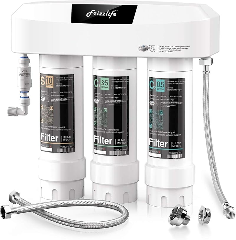 Frizzlife SK99 Under Sink Water Filter System 0.5 Micron 2.0 GPM NSF/ANSI 42&53