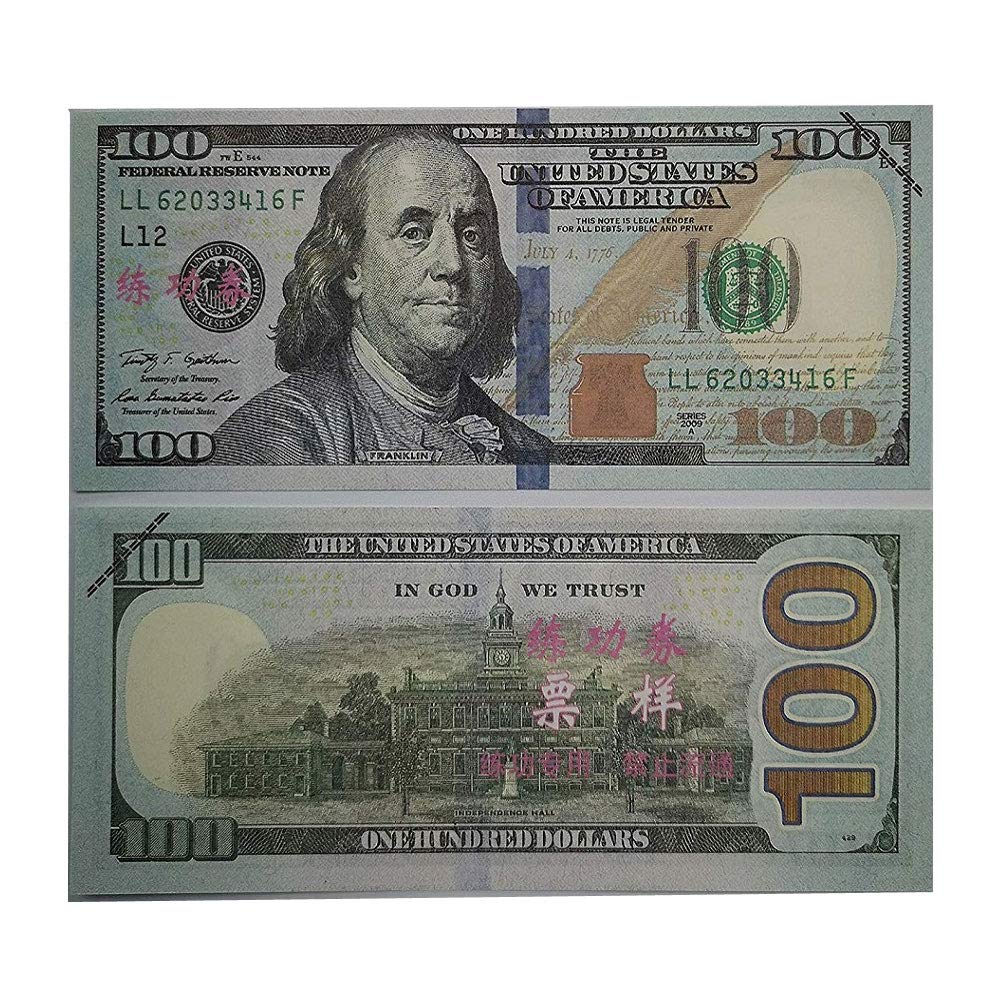 Play Money Full Print 2 Sided 100 Dollar Bills Stack Play Money That 