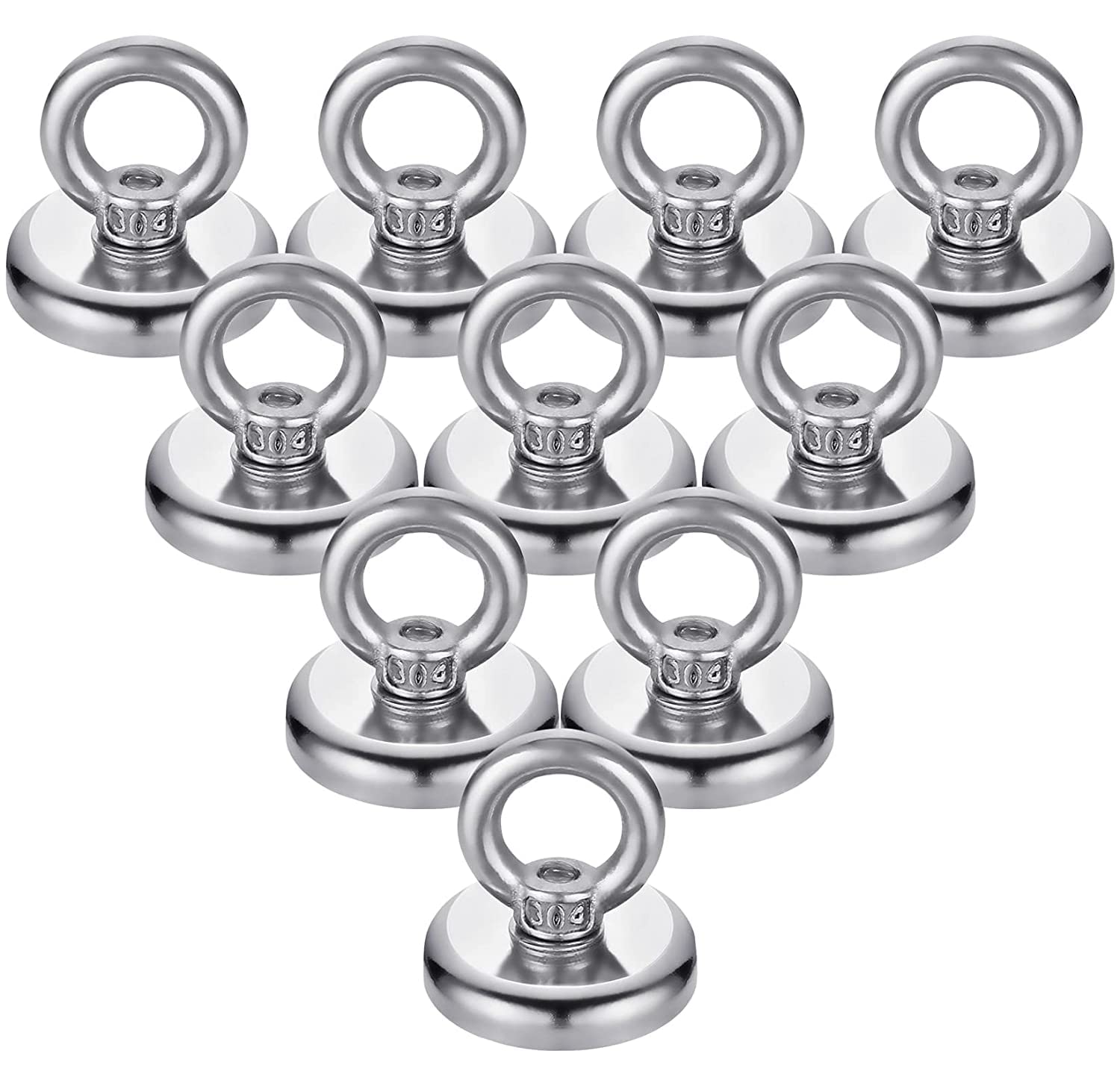 FINDMAG 10 Pack Heavy Duty Magnetic Hooks, 40 LBS Super Strong Neodymium Magnet Hooks with Countersunk Hole Eyebolt, for Home, Kitchen, Workplace, Office, and Garage