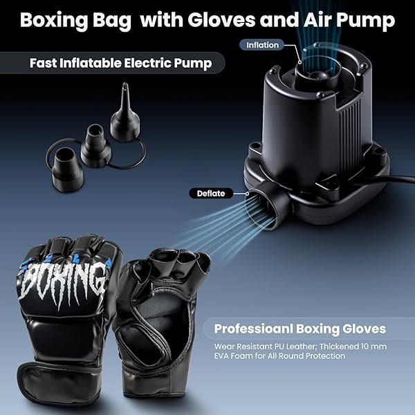 FREESTANDING PUNCHING BAG FOR ADULTS TEENS, 70” HEAVY BOXING BAG WITH GLOVES AND PUMP, WOMEN MEN STAND KICKBOXING BAGS, UPGRADED BIG BASE BOXING EQUIPMENT SET FOR TRAINING MMA FITNESS HOME GYM