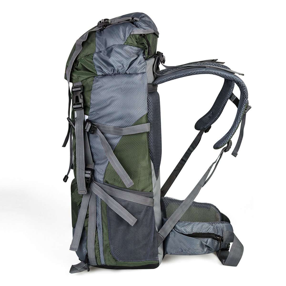 60+5L Water Resistant Hiking Backpack Outdoor Bag for Camping Climbing Mountaineering Travel Daypack Size 12.2\'\'x 9.8\'\'x 29.9\'\' (Green)