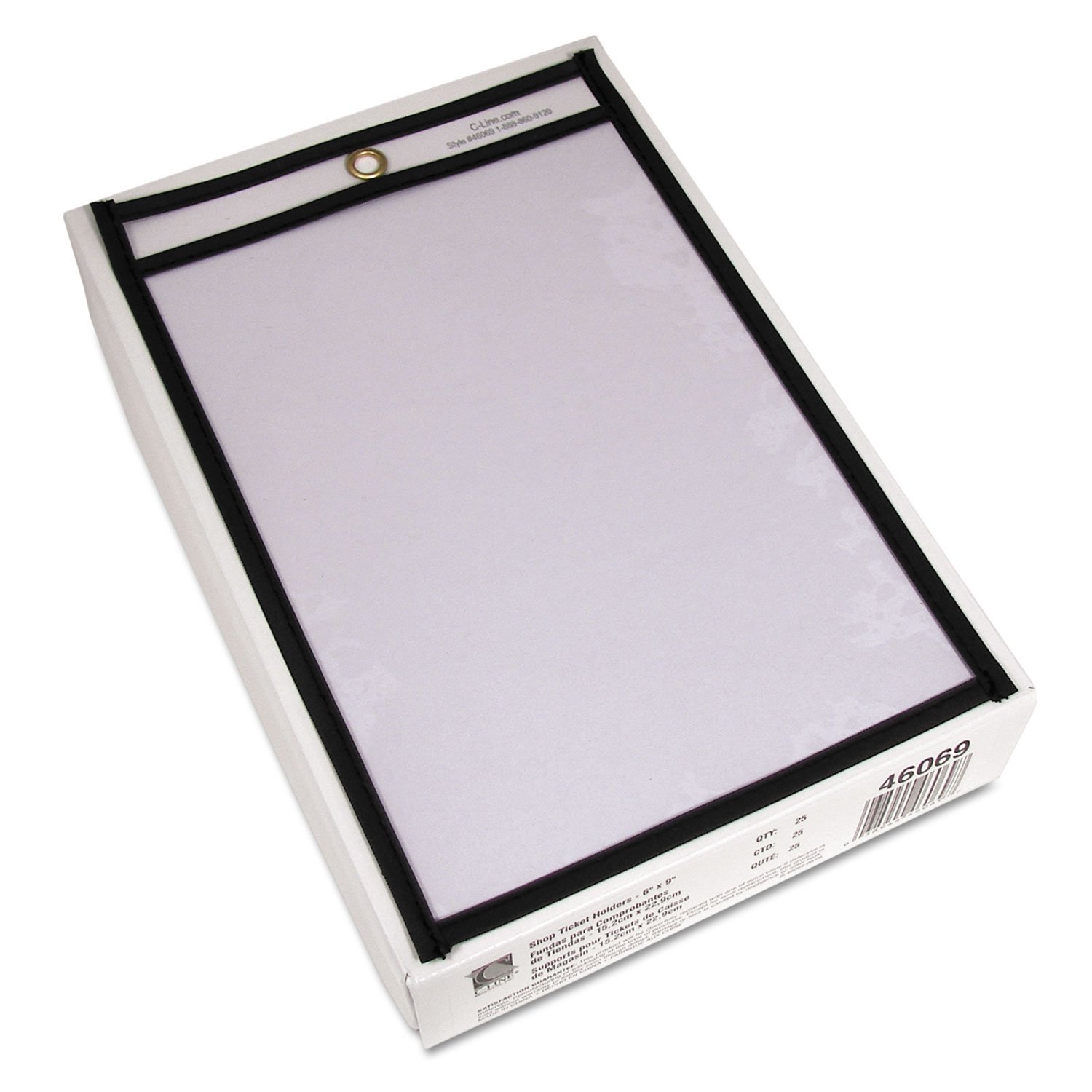 Photo 1 of C-Line Stitched Shop Ticket Holders, Both Sides Clear, 6 x 9 Inches, 25 per Box (46069)