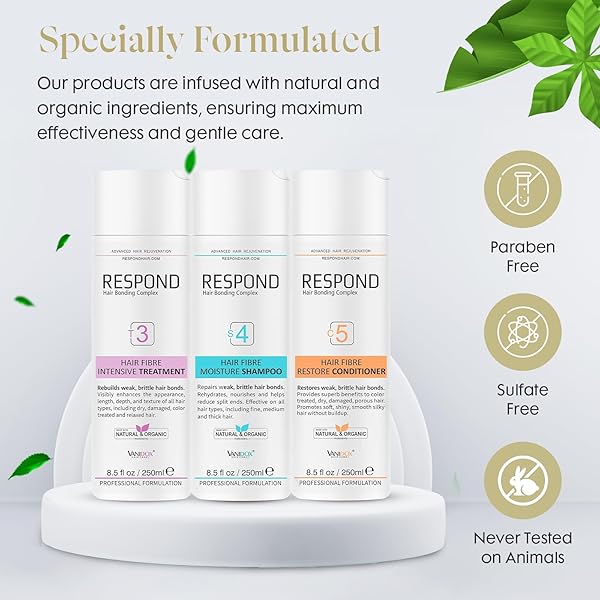 VANIDOX INTENSIVE COLOR-TREATED HAIR REPAIR SET FOR DAMAGED HAIR – MOISTURIZES, FORTIFIES, RESTORES, MADE IN USA (PACK OF 3 – 8.5OZ)