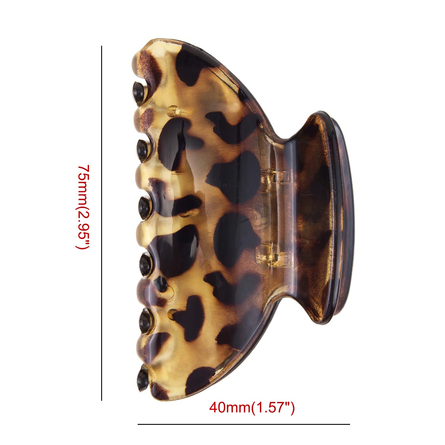 Boobeen 2 Pack Hair Claw - Leopard print Large Hair Claw - Clips Hair Catch Barrette Jaw Clamp for Women - Fashion Accessories for Women Girls (Q2-Leopard) : Beauty