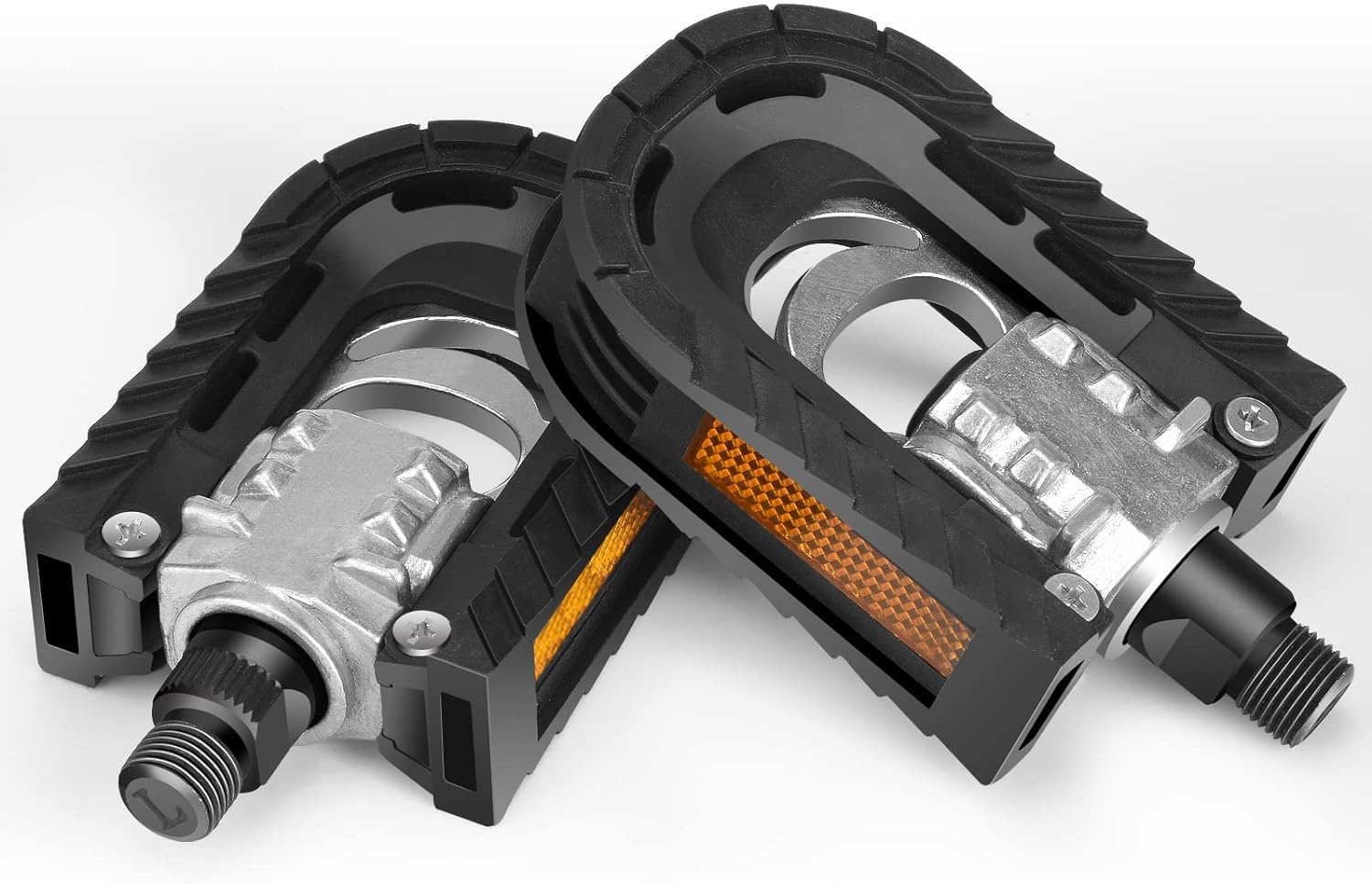 Noosverl 9/16 Pedals Folding Bike Pedals Mountain Non-Slip Flat Pedals, Durable Metal Aluminum Alloy Bicycle Pedals,Mtb Pedals,City Bike,Road Bike Pedals 2pcs