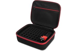 Battery Storage Case with BT-168 Tester, Holds 64 AA AAA Batteries, Portable Organizer Box for Home, Emergency, Travel - Hard