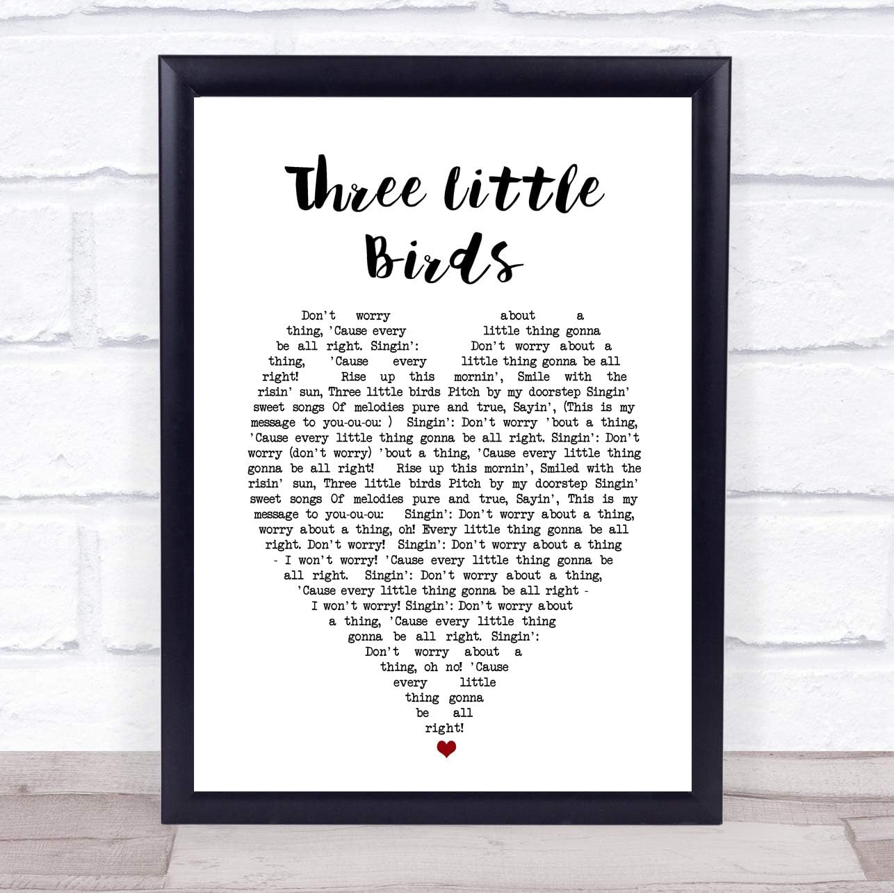 Three Little Birds Heart Quote Song Lyric Print