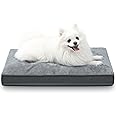 Dog Crate Bed Waterproof Deluxe Plush Dog Beds with Removable Washable Cover Anti-Slip Bottom Pet Sleeping Mattress for Large, Medium, Jumbo, Small Dogs, 23 x 17 inch, Gray