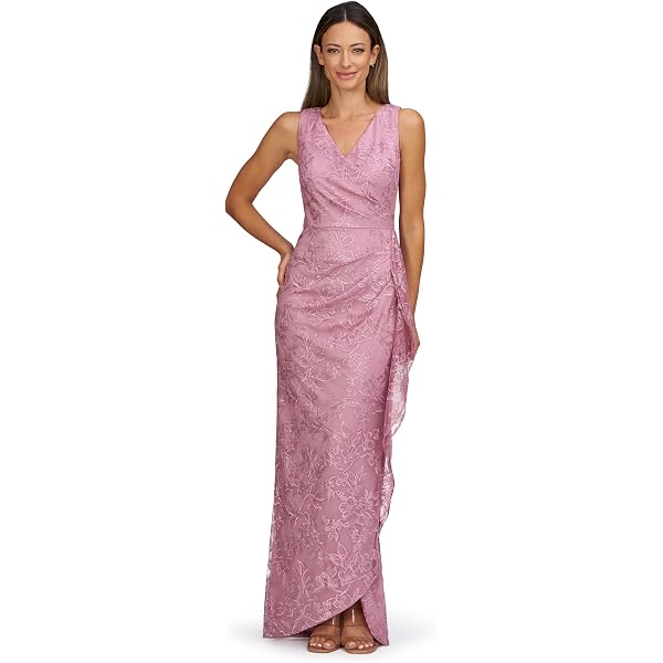 JS Collections Women's Elliot Cocktail Dress - Bateau Neck Mermaid Gown With Puff Sleeves - View #7