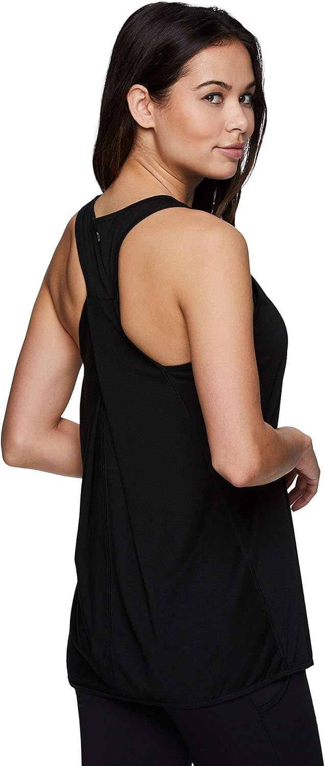 RBX Active Women's Fashion Back Detail Flowy Yoga Tank Top: Clothing