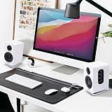 Sanyun SW601 Tilted Desk Speaker Stands Pair White 15° 2-3 inch Speakers view 7