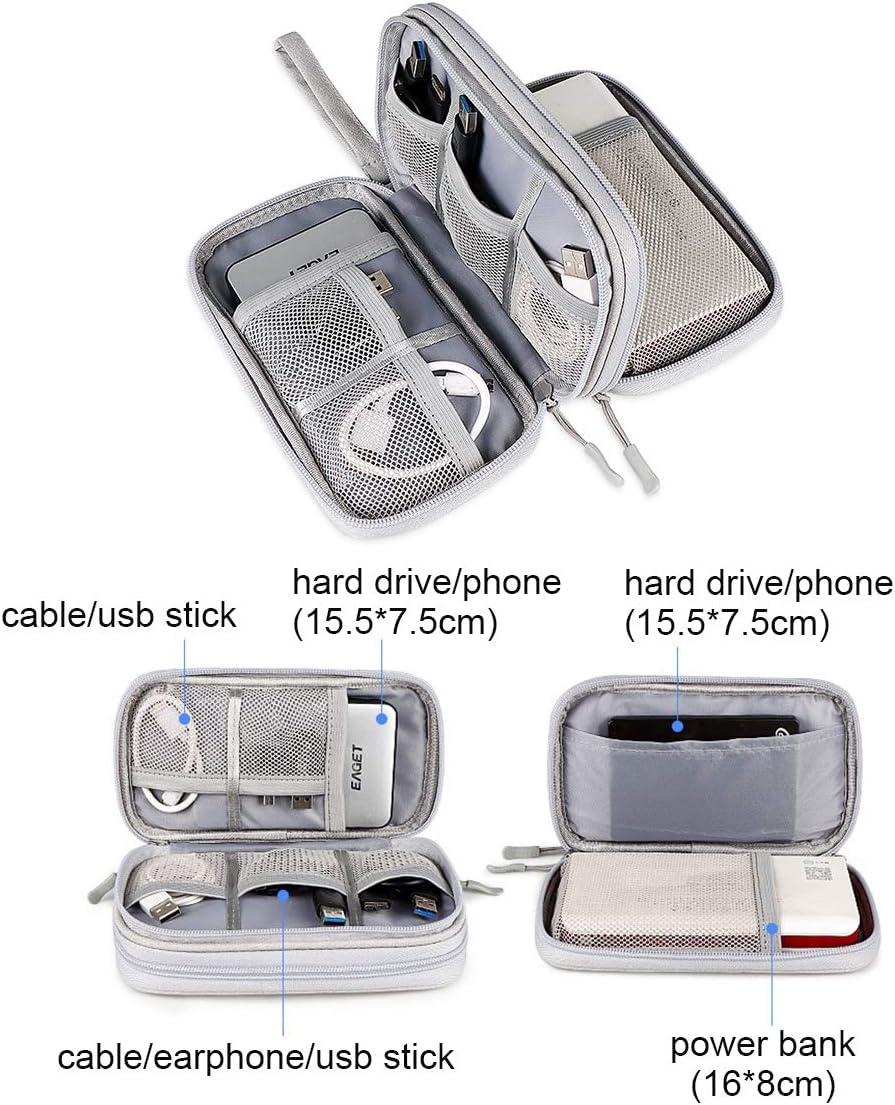 Hosoncovy Power Bank Organizer Bag - USB Flash Drive & External Hard Drive Case (Black) - Image 5