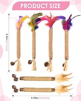 ERKOON Catnip Toys Cats Kitten Silvervine Chew Sticks Feather Matatabi view 5