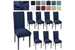Aertiavty Chair Covers for Dining Room Set of 8 Kitchen Chair Covers, Dining Room Chair Covers Chair Slipcover Parsons Chair Covers, Navy Blue