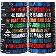 CYCLUSIVE 12 Pieces Christian Bible Verses Silicone Wristbands-Popular Bible Verses Faith Rubber Bracelets-Religious Gifts-Jesus Bracelets for Men Women