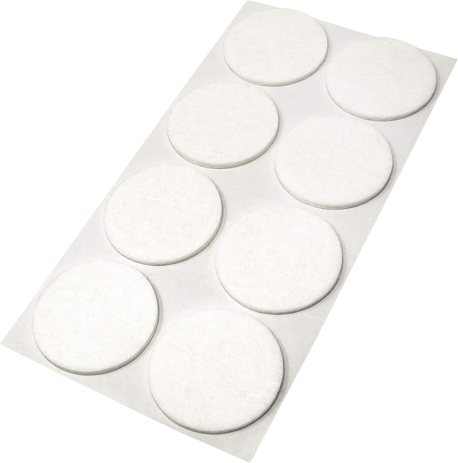 Adsamm® / 8 x self-adhesive felt pads/White/ø 1.97'' (ø 50 mm) / round / 0.138'' / 3.5 mm thick stick-on furniture felt glides/Furniture & Chair Glides