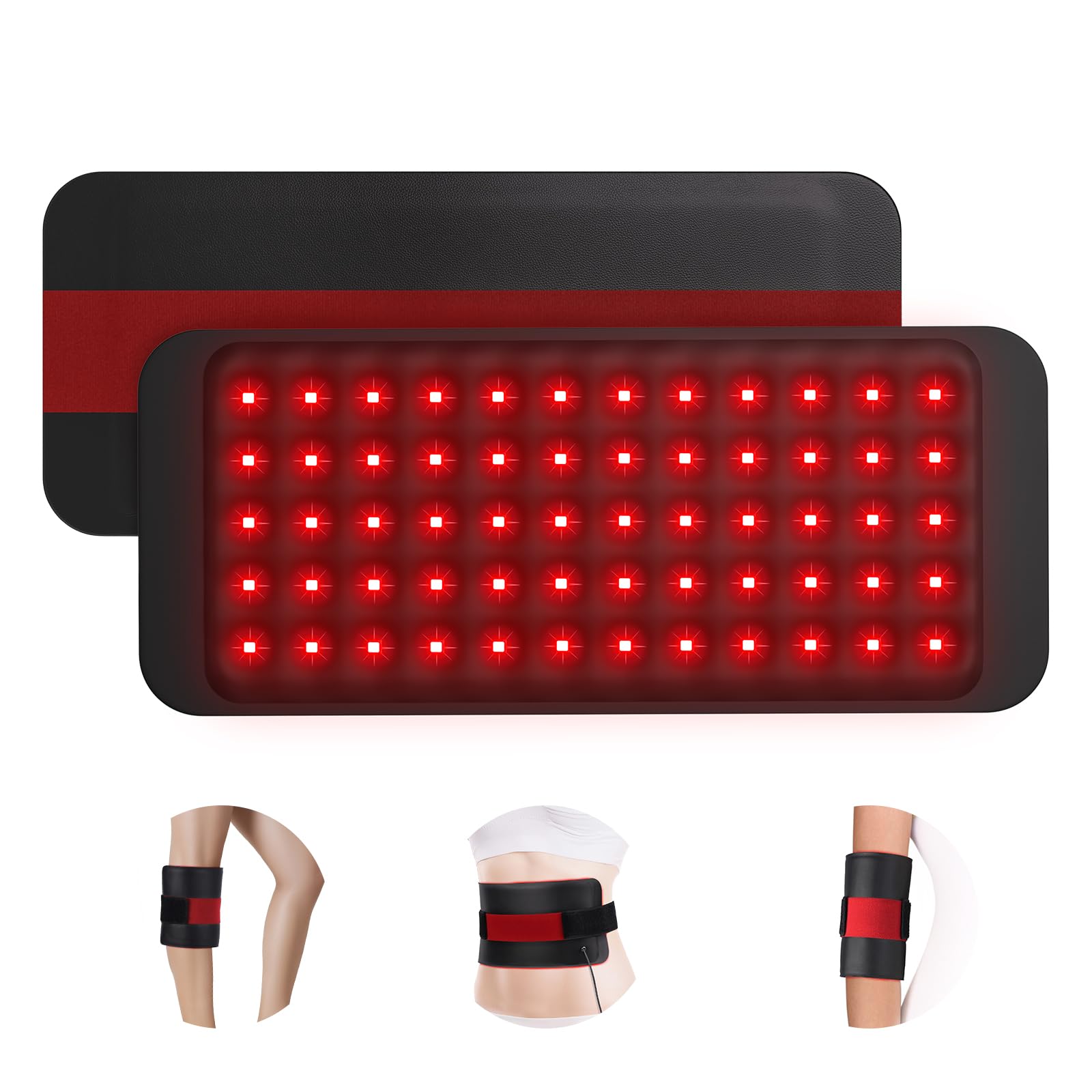 Comfytemp Red Light Therapy for Body, 14.4'' x 6.1'' Near Infrared Light Therapy Wrap with Soft Lycra, FSA Eligible HSA Flexible Light Pad for Back Waist Belly Knee Joint Muscle Pain Relief (Corded)