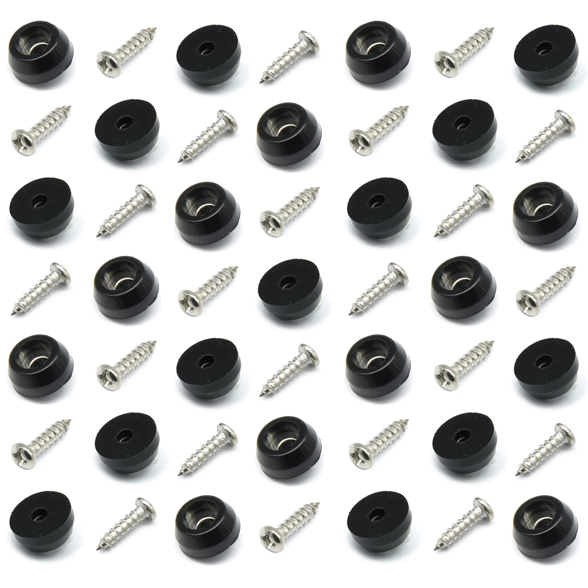50 Small Round Rubber Feet with Screws - Chopping Boards Feet