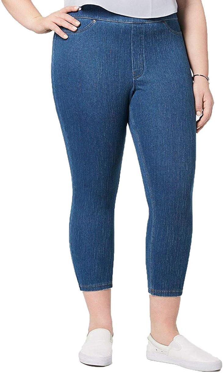 blue jean capri leggings