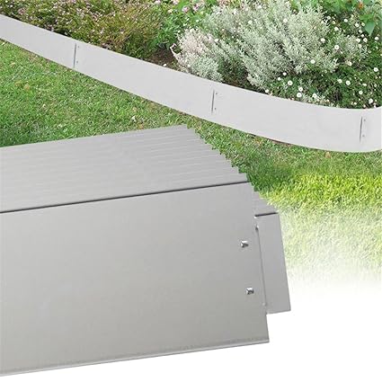 MCTECH® 15 x Rasenkante Metall verzinkt Beetumrandung Beeteinfassung Mähkante, 14cm hoch, 100cm lang (15m)