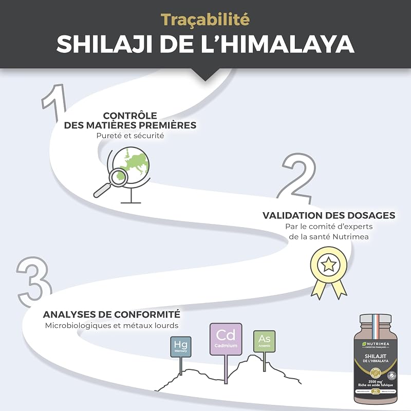 Shilajit | 2500 mg | 100% Pure | Extrait 5:1 Titré à 50% en Acide Fulvique