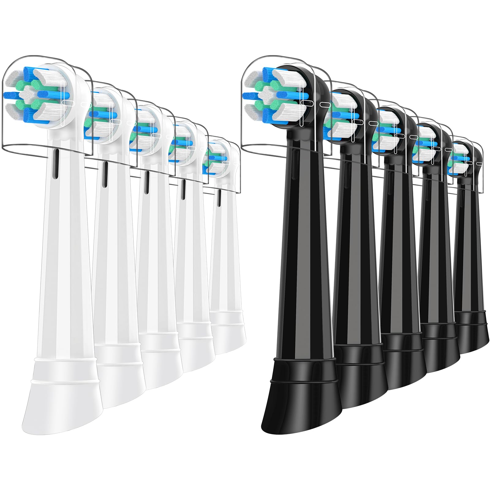 Photo 1 of 10 Pack iO Replacement Heads Compatible with Oral B iO, Brush Heads for iO 2 3 4 5 6 7 8 9 10 Series Electric Toothbrushs, Medium Softness, Specially Designed for Sensitive Gums, Black/White