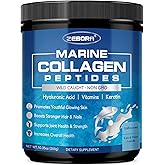 ZEBORA Marine Collagen Peptides Powder with Hyaluronic Acid, Keratin - Wild Caught Hydrolyzed Fish Collagen with Multivitamins - Support Skin Hair Nail, Keto Friendly, 35 Servings